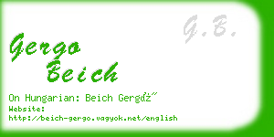 gergo beich business card